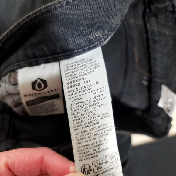 🆕️ Levi's Jeans Mens Black 28x32 510 Skinny Distressed Gothic Grunge Denim - Picture 11 of 14